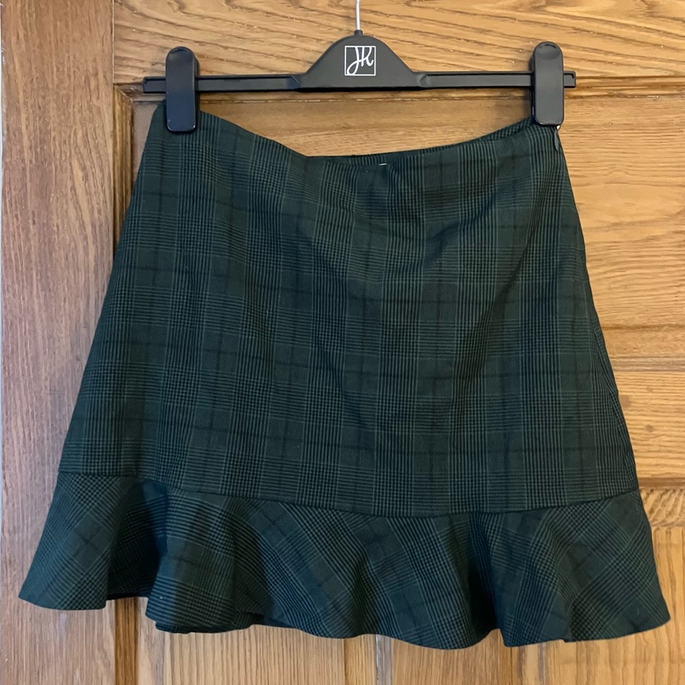 Plaid Aritzia Ruffled Mini Skirt